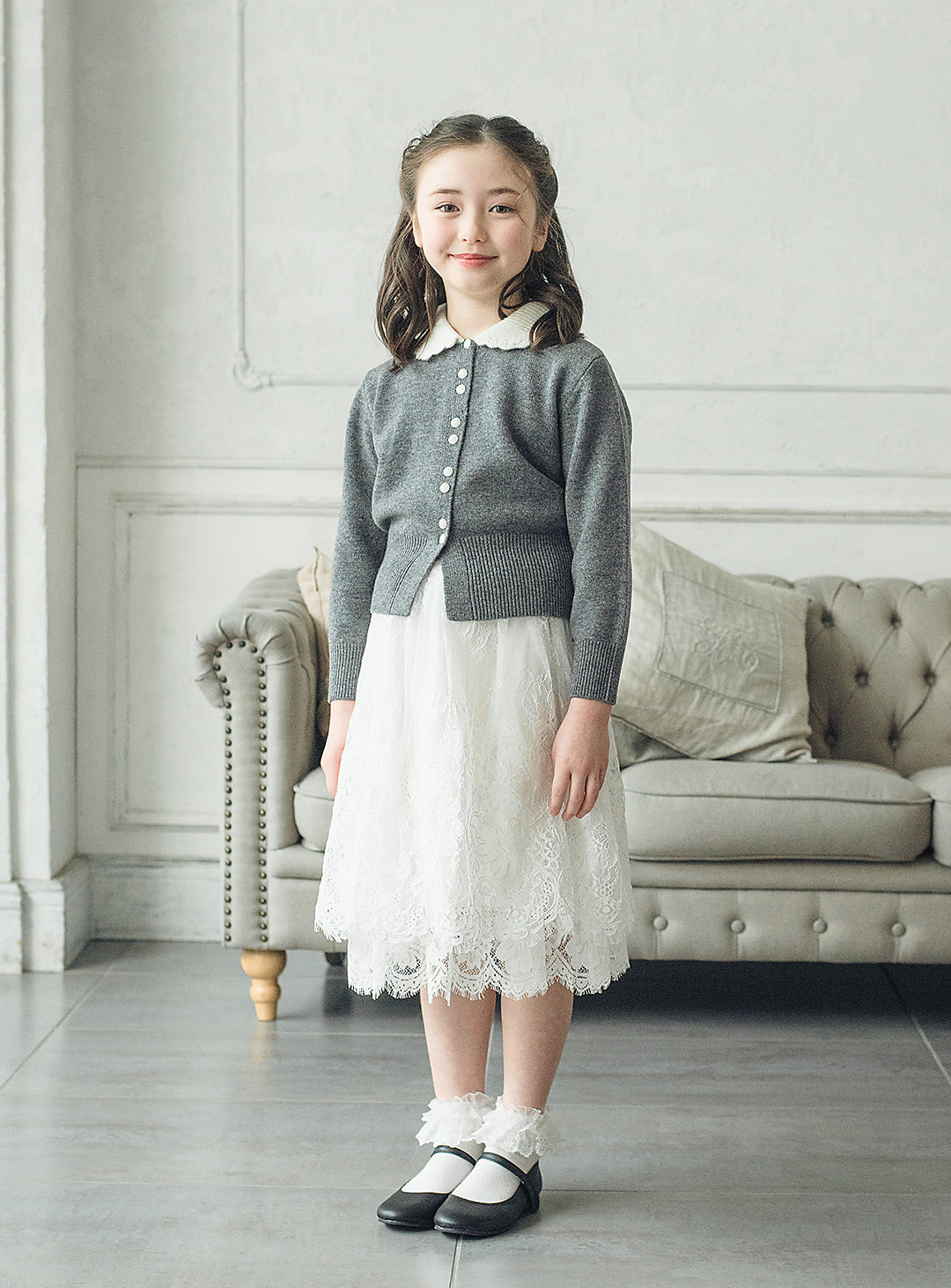 ウールホワイトカラーセーター