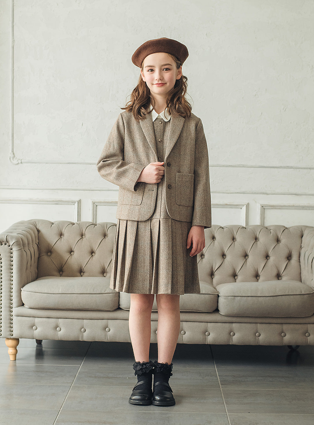 ウール混ヘリンボーンジャケット