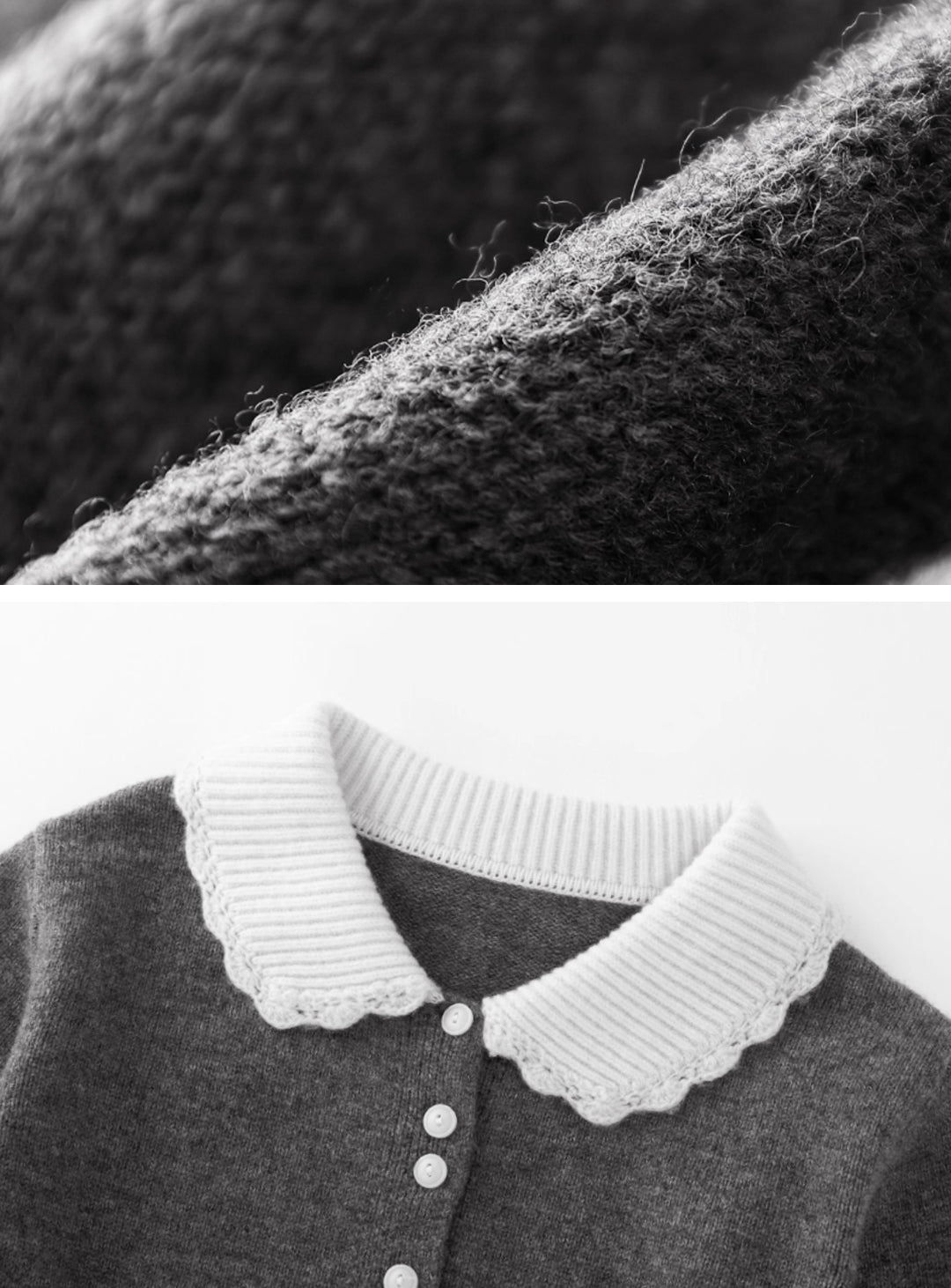 ウールホワイトカラーセーター