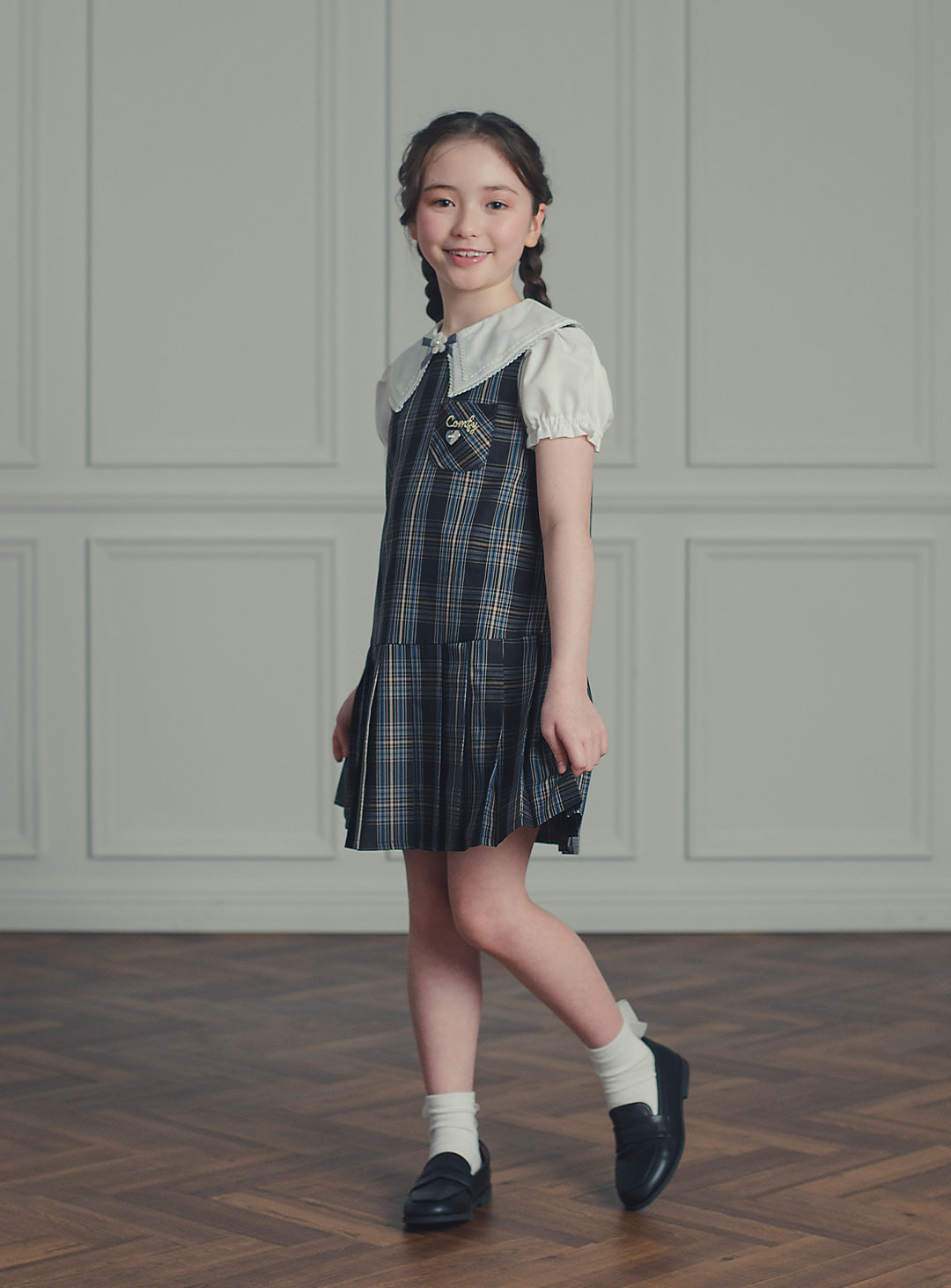 アメリアチャコールウール混ジャケット+ワンピースセット