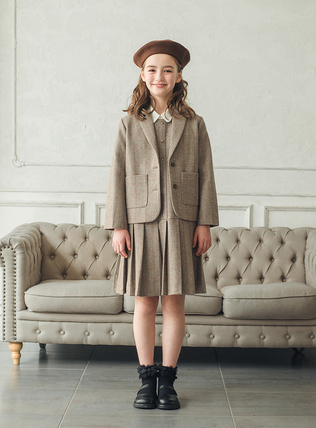 ウール混ヘリンボーンジャケット