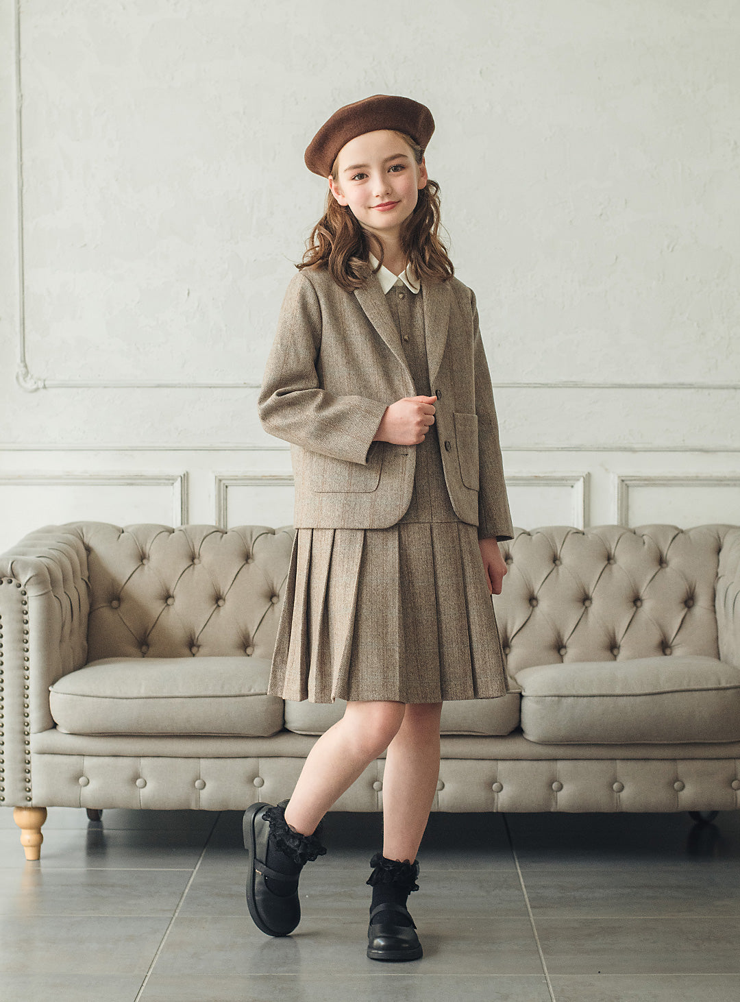 ウール混ヘリンボーンジャケット