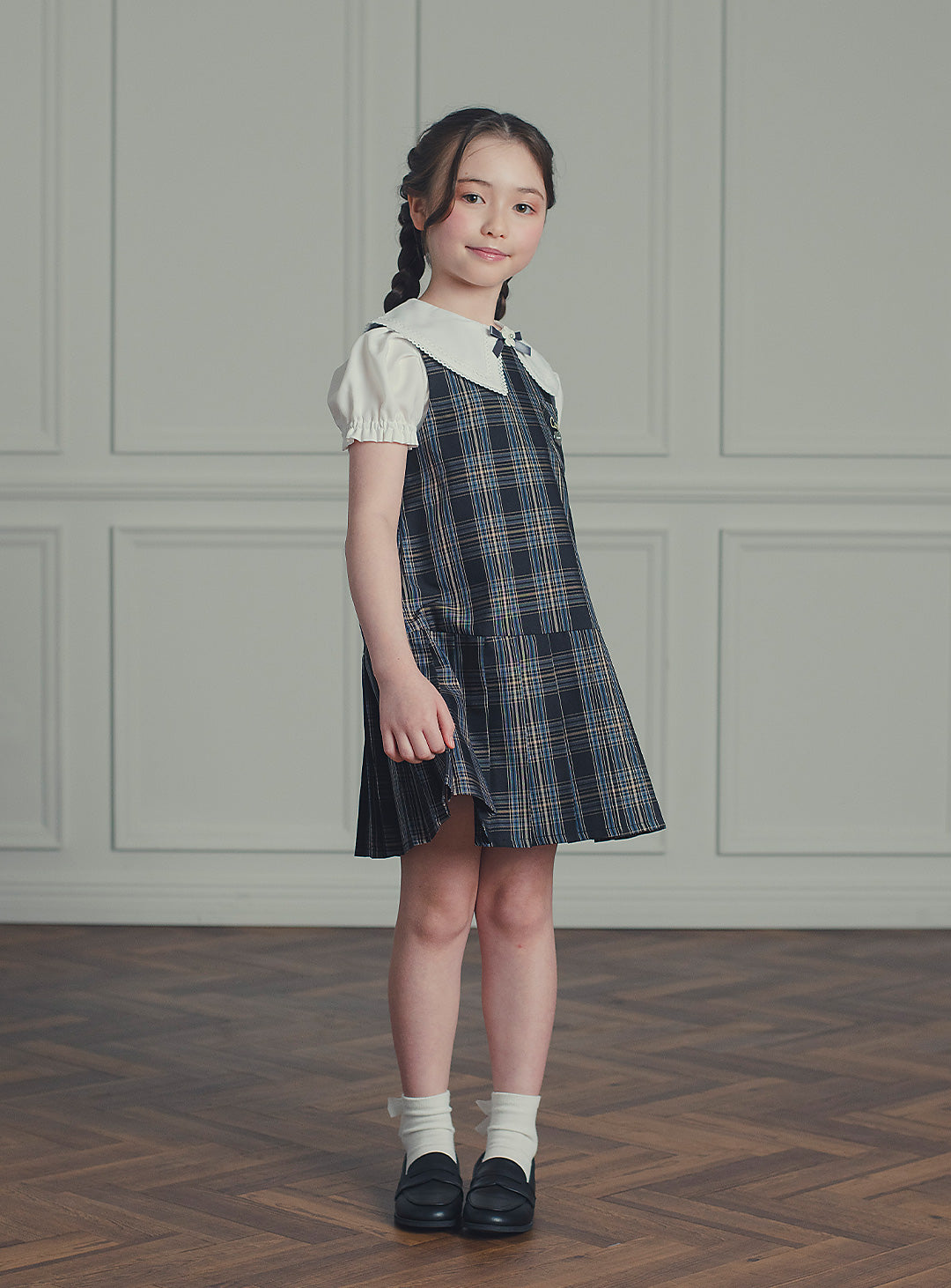 アメリアチャコールウール混ジャケット+ワンピースセット