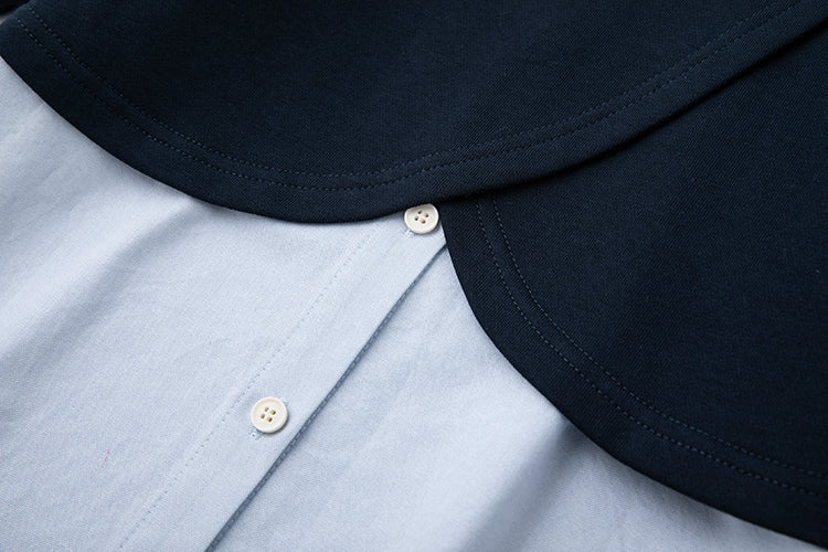 K2020 - ケープ風レイヤードシャツワンピースセット