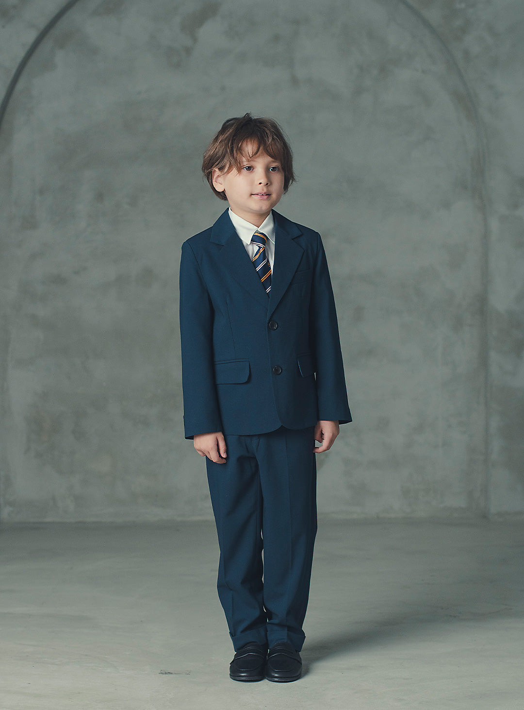 エドワードネイビーウール混スーツセット(ジャケット、長ズボン)