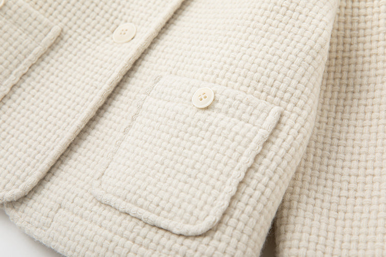 子どもおしゃれ着・スマートカジュアル COCO MODERNのK419 - ジュニア向けラウンドネックアイボリーウールジャケットの画像20