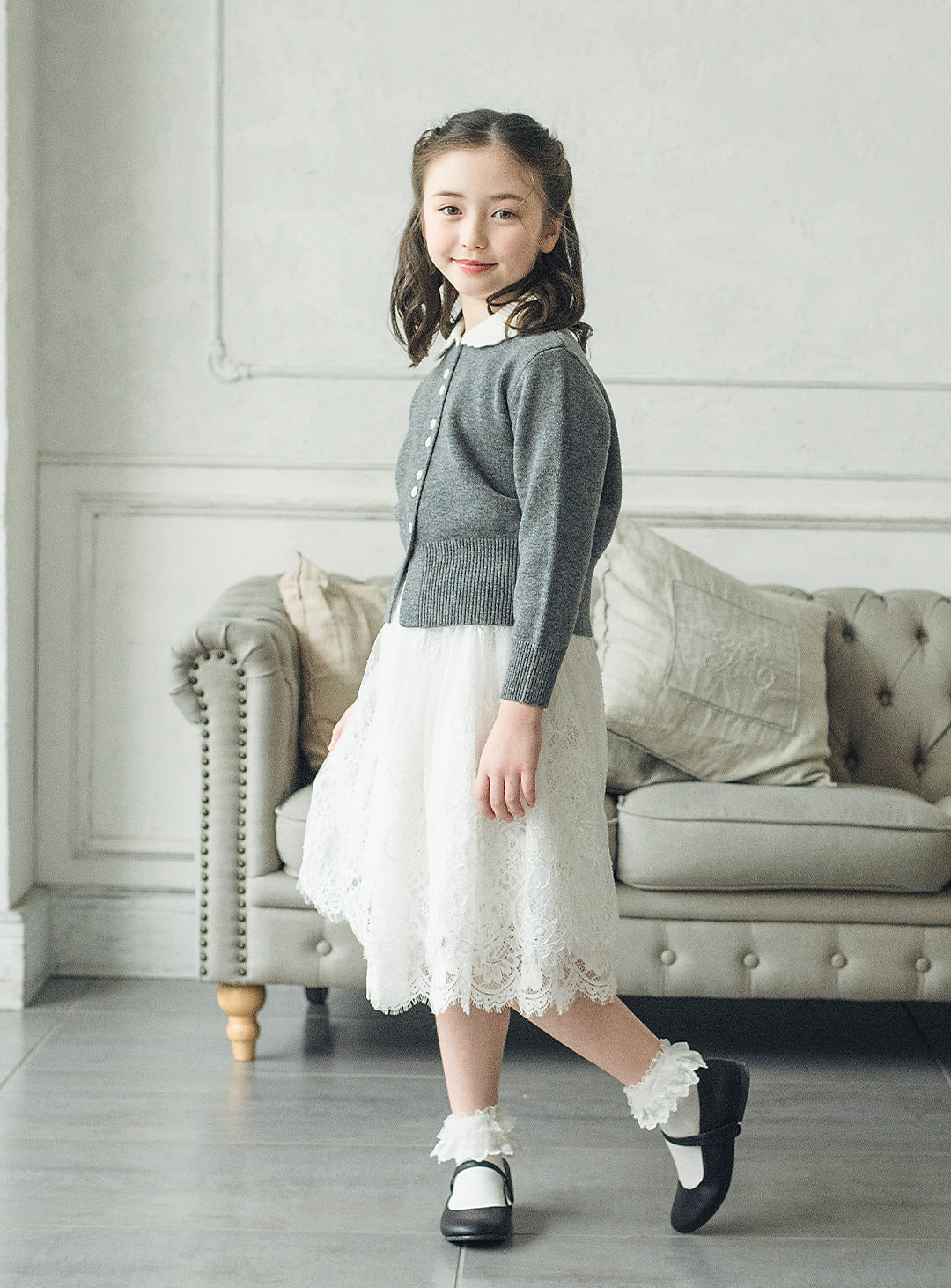 ウールホワイトカラーセーター