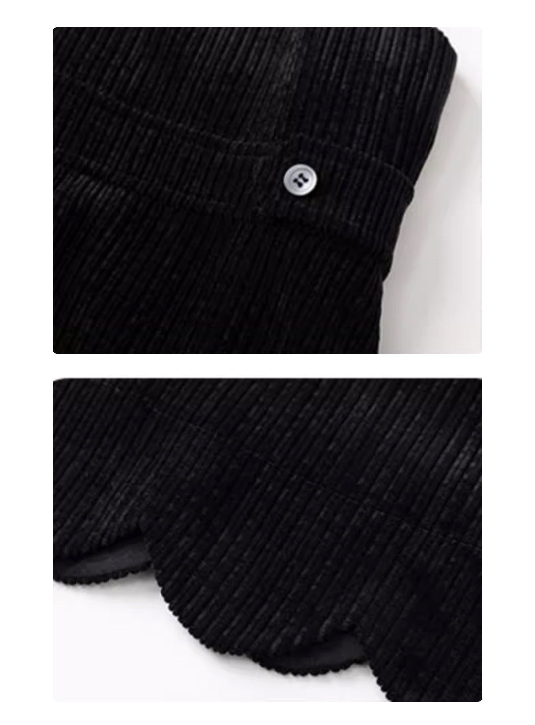 コーデュロイブラックワンピース