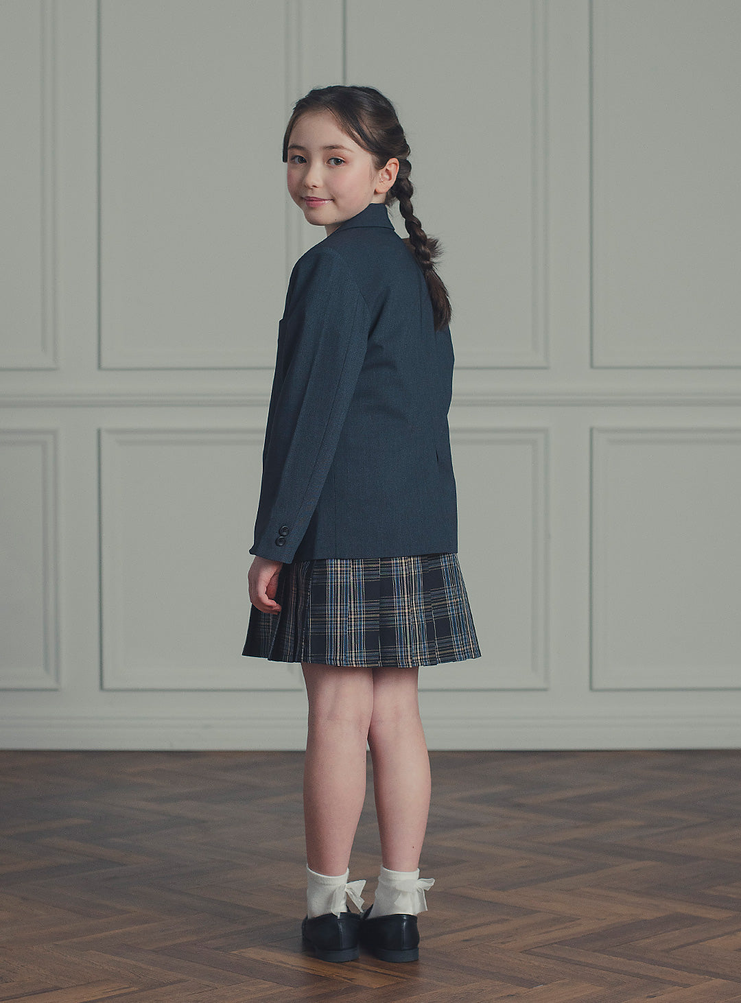 アメリアチャコールウール混ジャケット+ワンピースセット