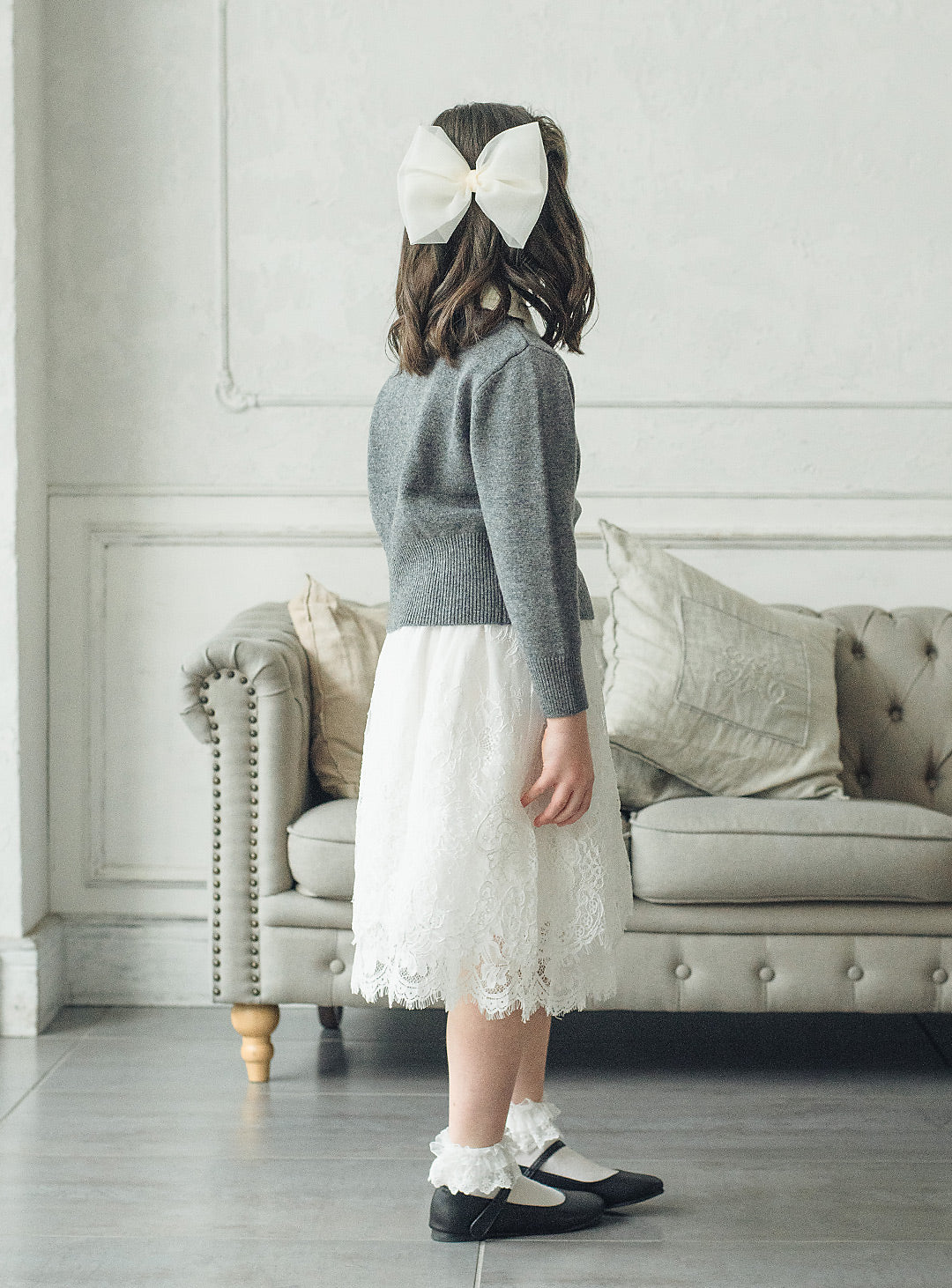 ウールホワイトカラーセーター