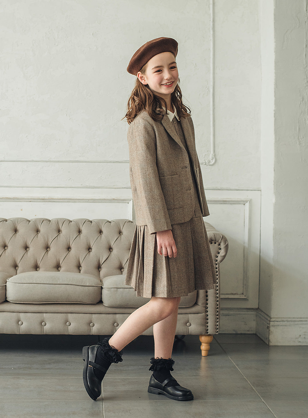 ウール混ヘリンボーンジャケット