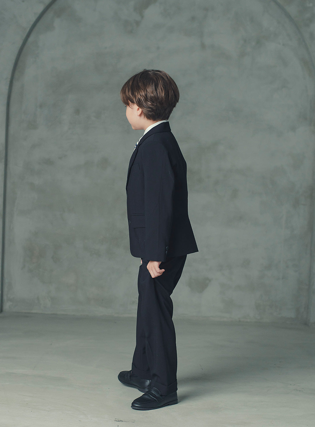 ルカブラックウール混スーツセット(ジャケット、長ズボン)