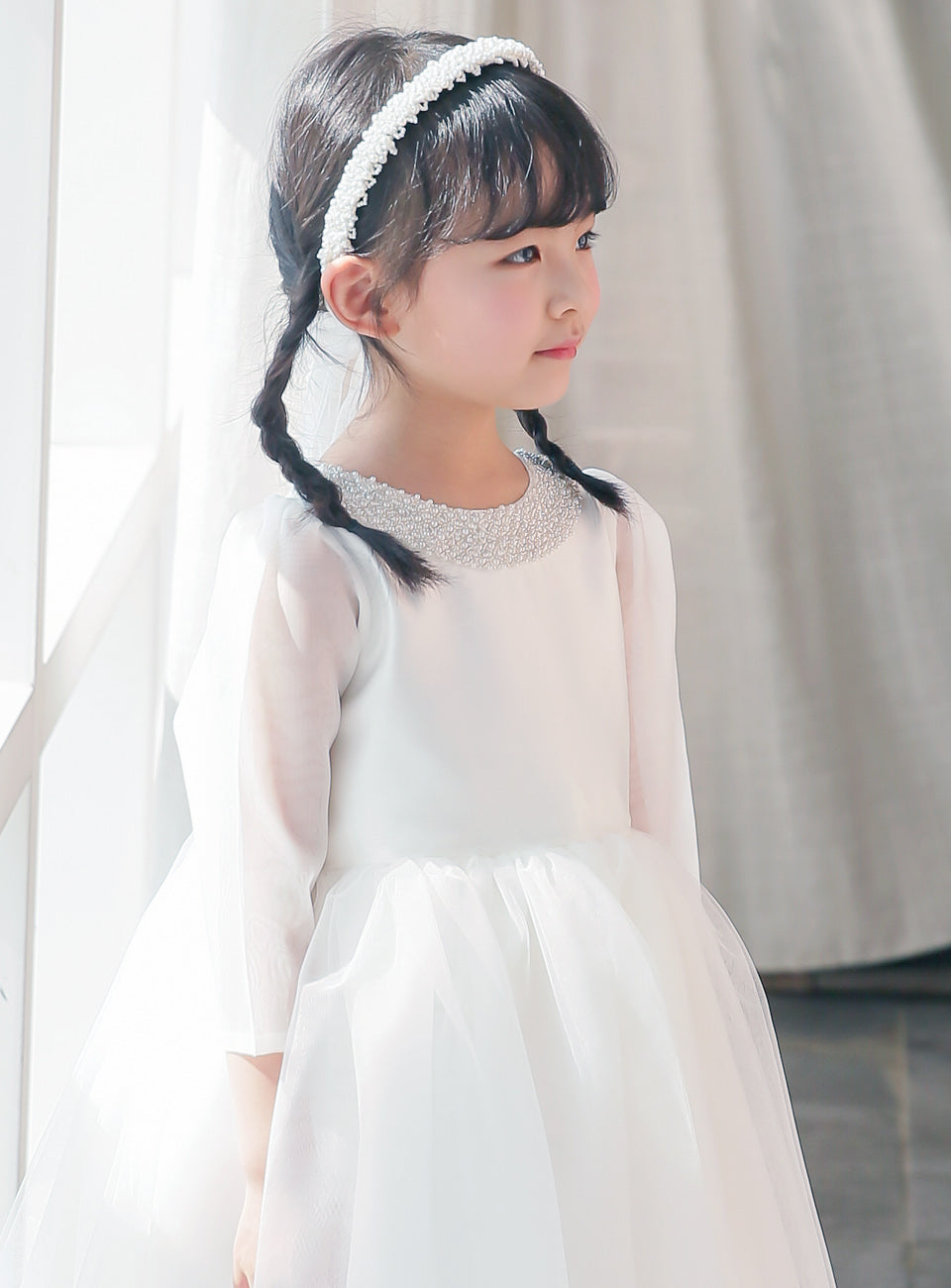 子供ドレス発表会・結婚式・おしゃれなDRESCCOのミネルバふんわり七分袖ドレスの画像6