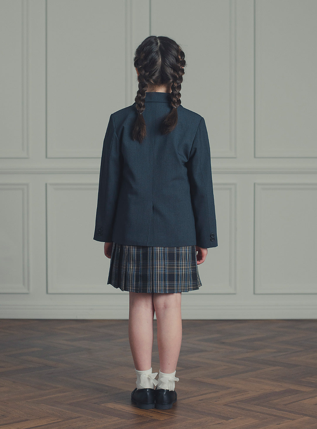 アメリアチャコールウール混ジャケット+ワンピースセット