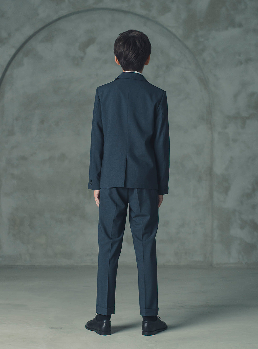 アレックスチャコールウール混シングルブレストスーツセット(ジャケット、長ズボン)