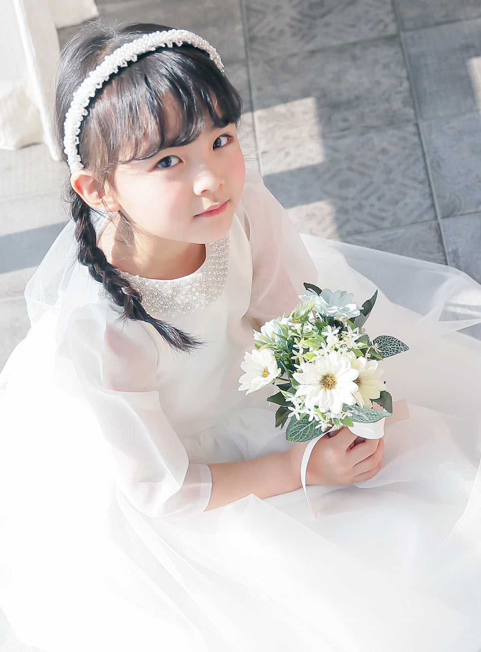 子供ドレス発表会・結婚式・おしゃれなDRESCCOのミネルバふんわり七分袖ドレスの画像7
