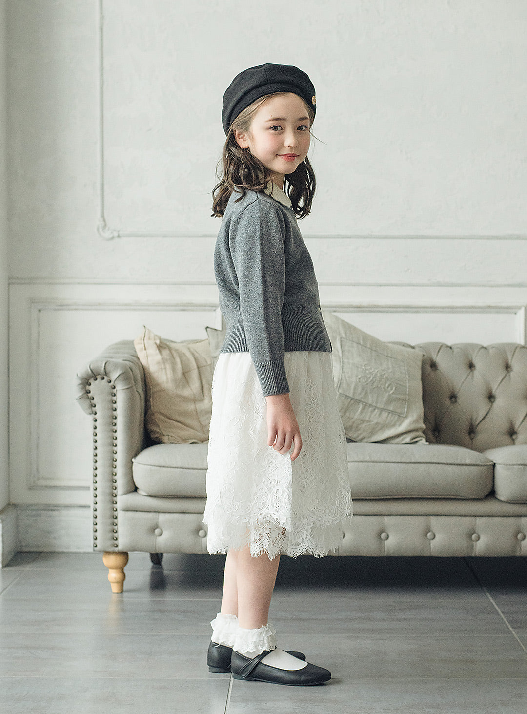 ウールホワイトカラーセーター