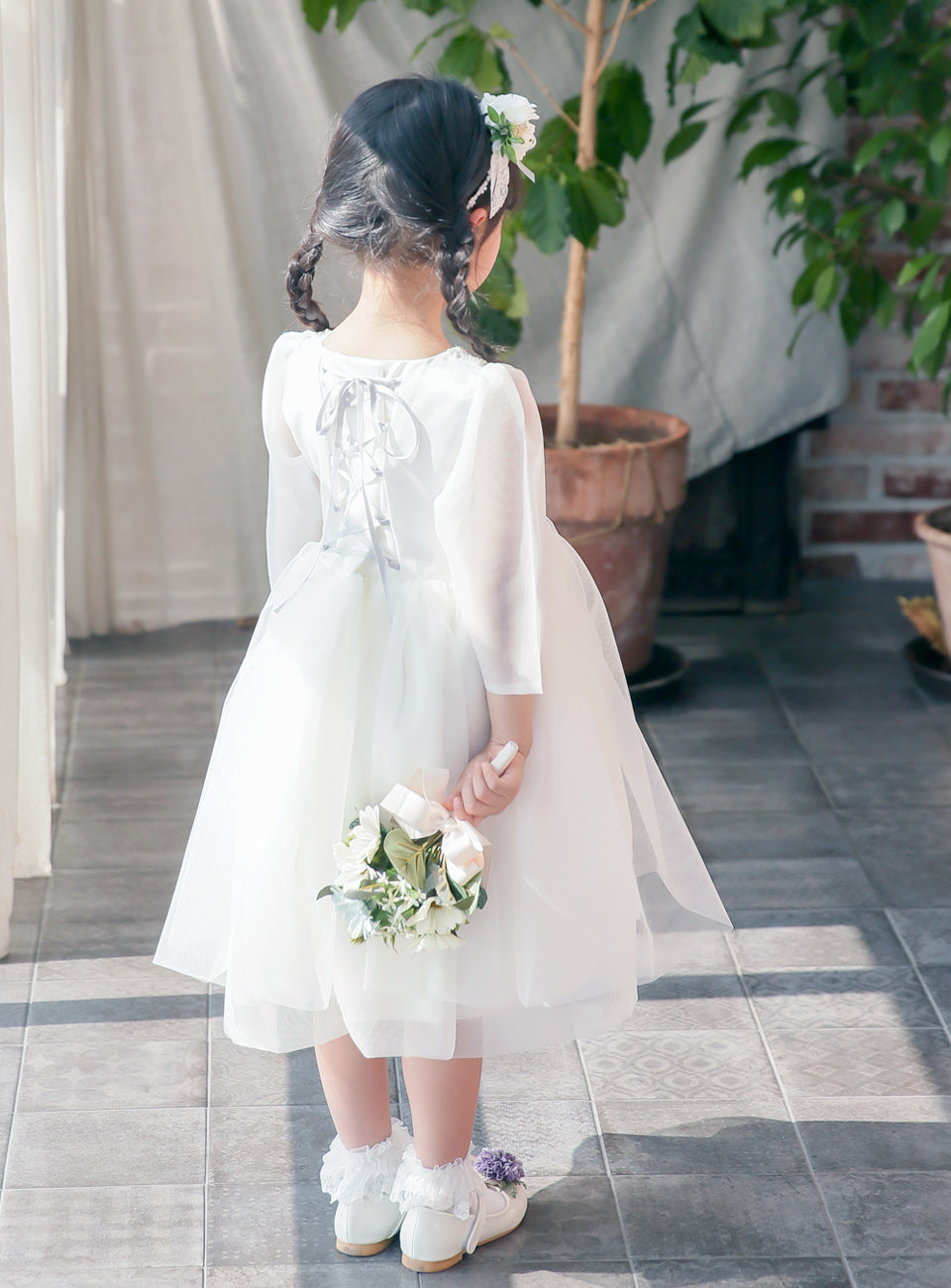 子供ドレス発表会・結婚式・おしゃれなDRESCCOのミネルバふんわり七分袖ドレスの画像10