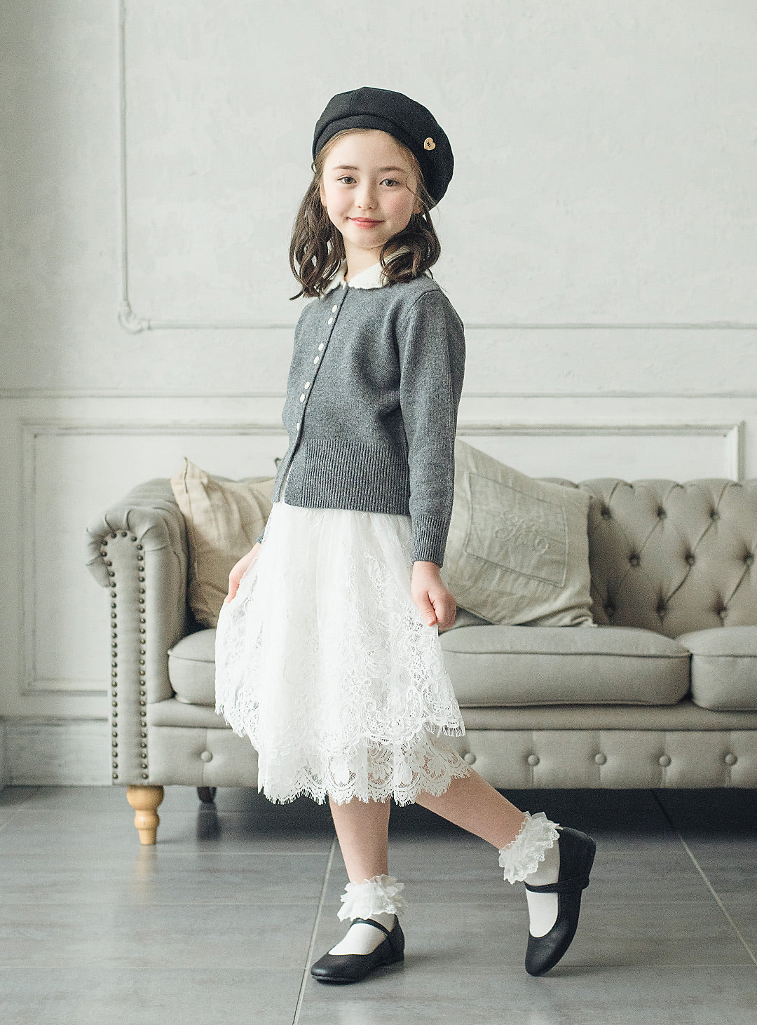 ウールホワイトカラーセーター