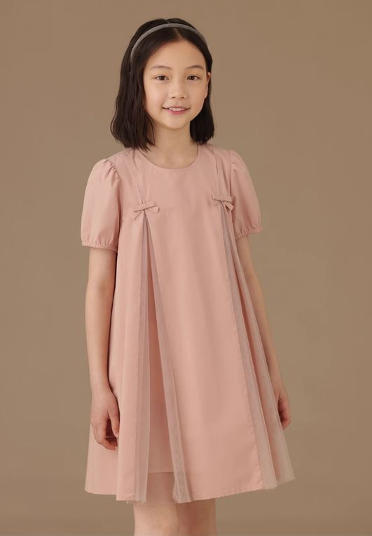 K240515006 - くすみピンク半そでワンピース