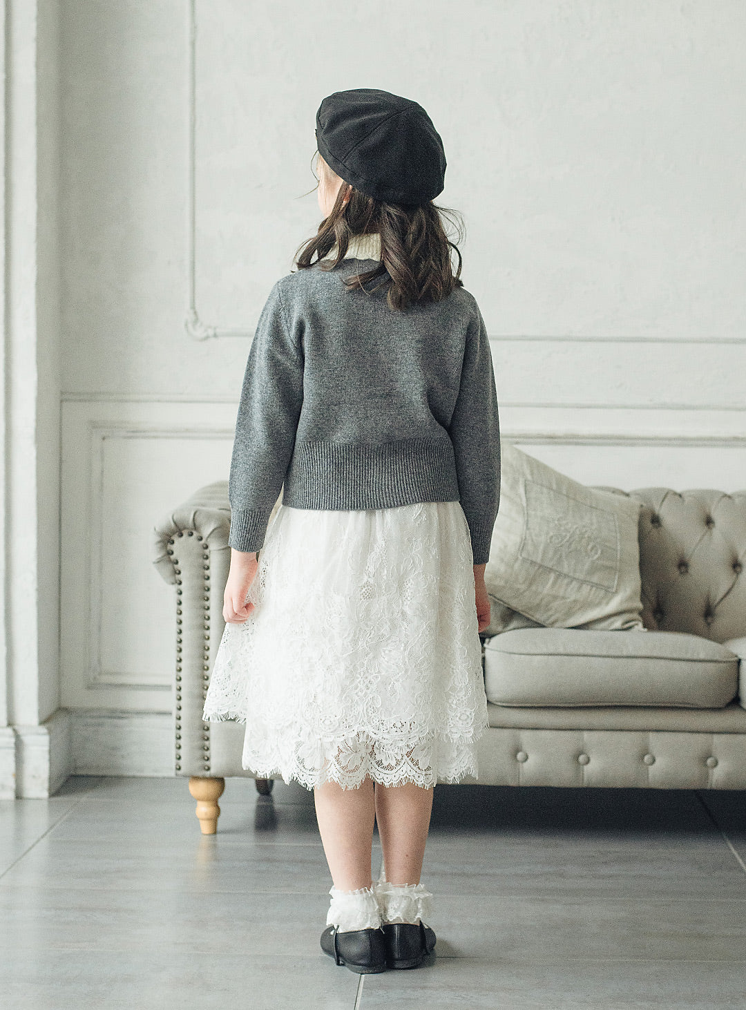 ウールホワイトカラーセーター