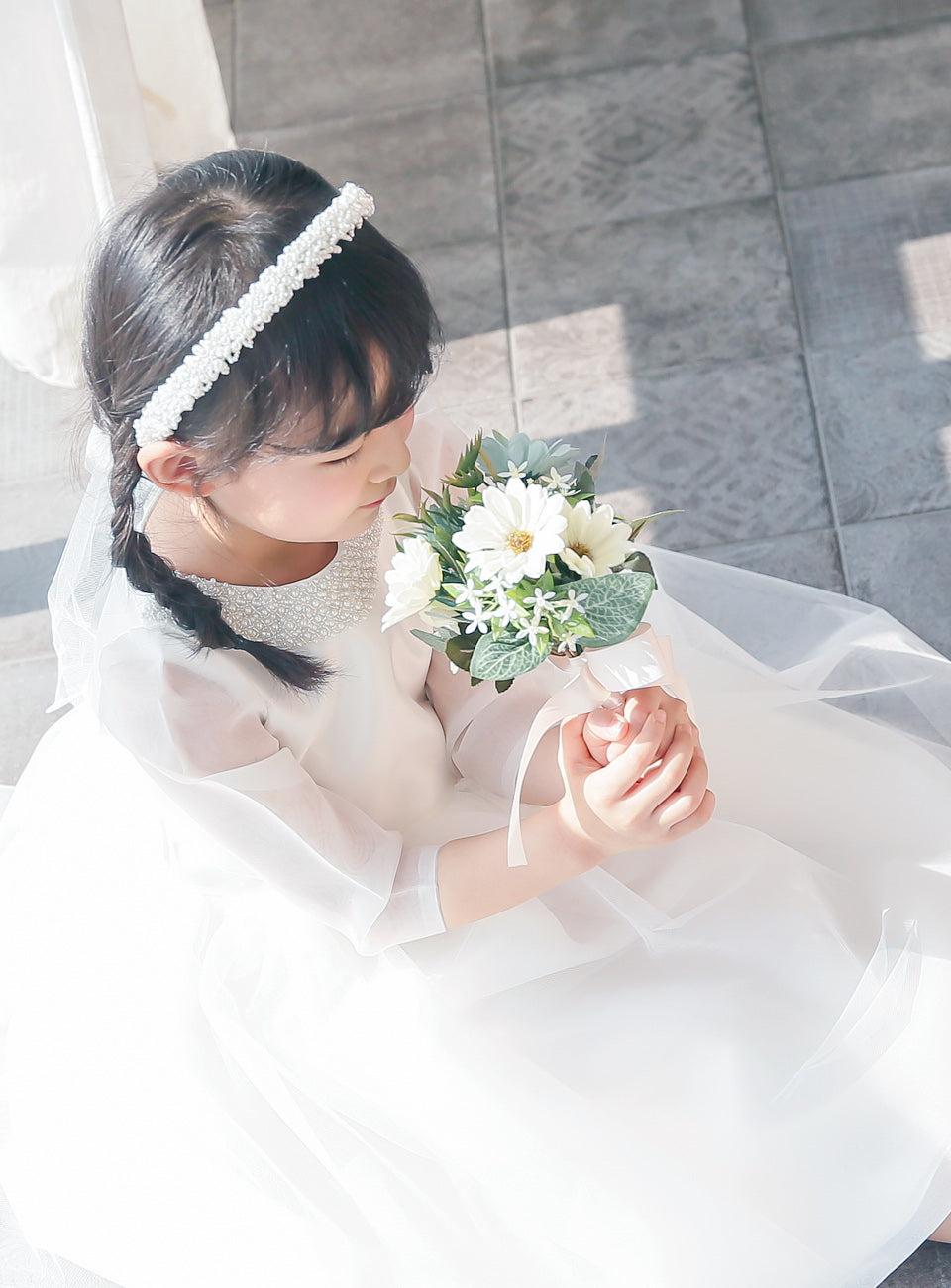 子供ドレス発表会・結婚式・おしゃれなDRESCCOのミネルバふんわり七分袖ドレスの画像9