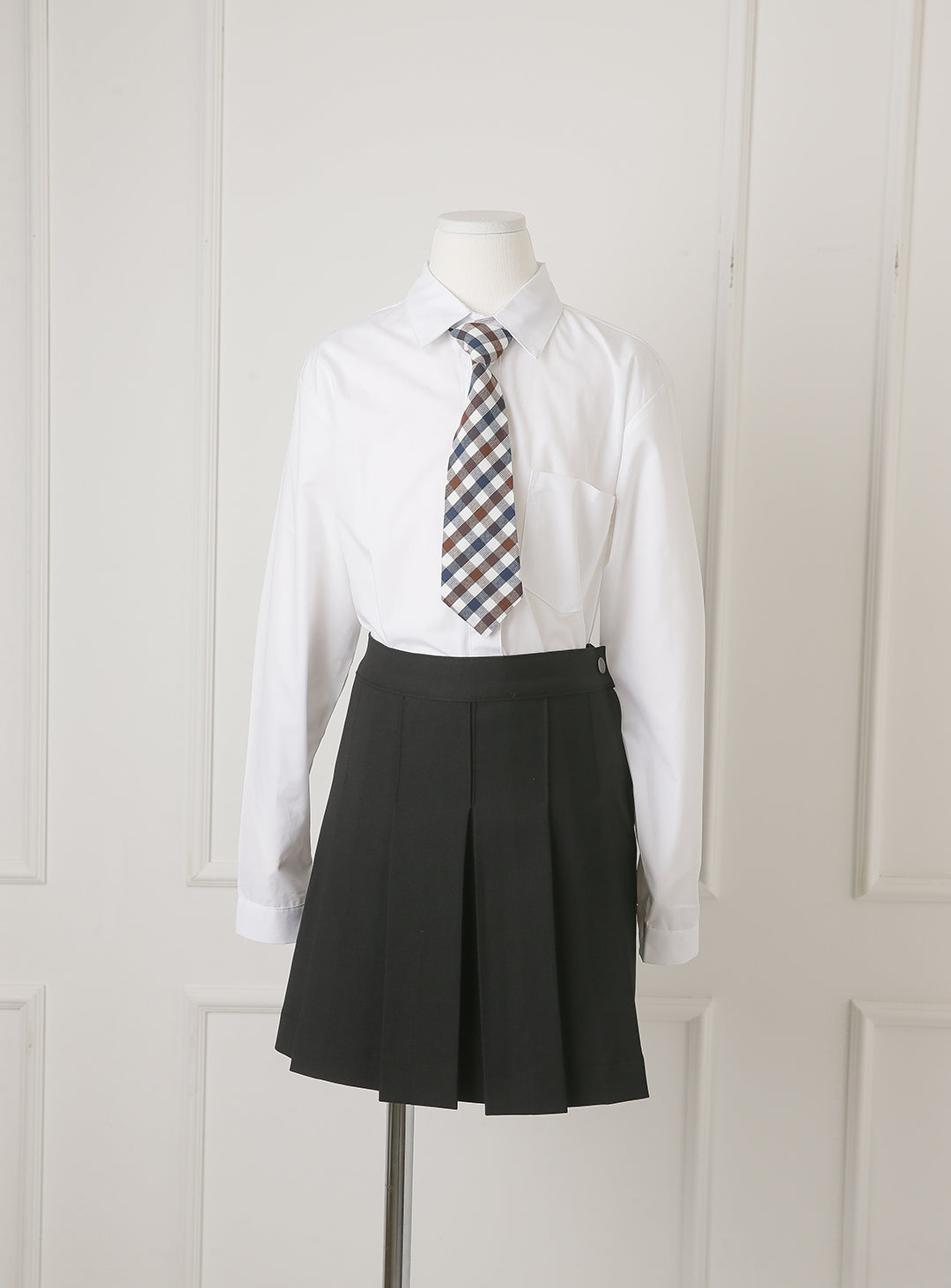 グレースホワイトシングルジャケットブラックスカート2ピースセット(ジャケット、スカート)