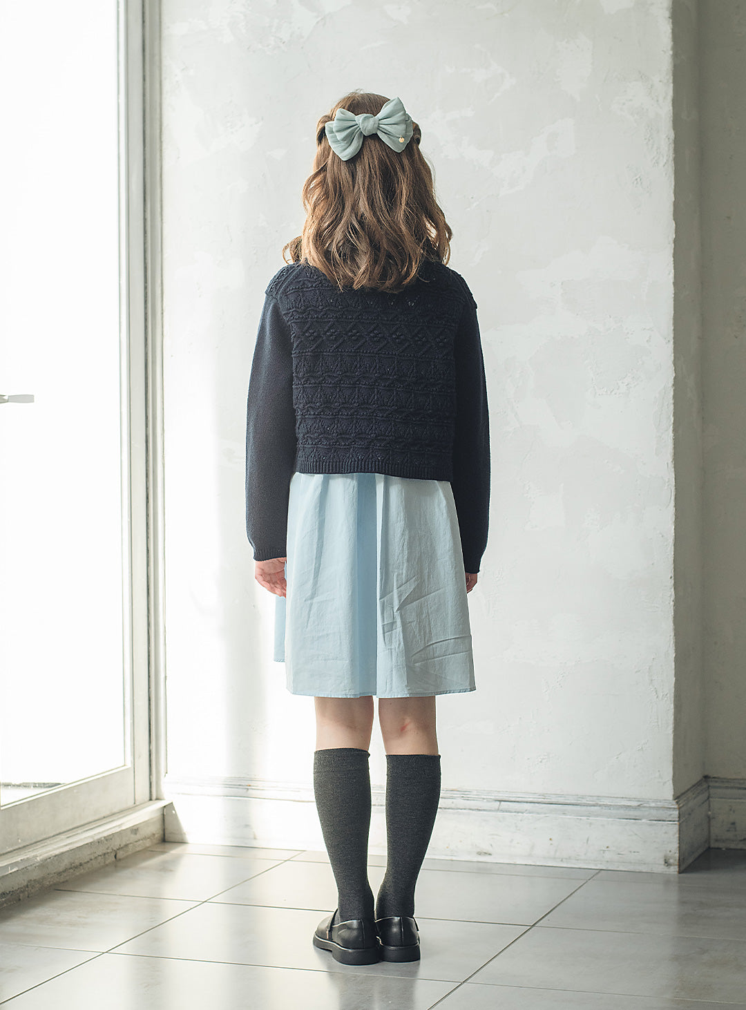 ニット×コットンワンピースセットアップ