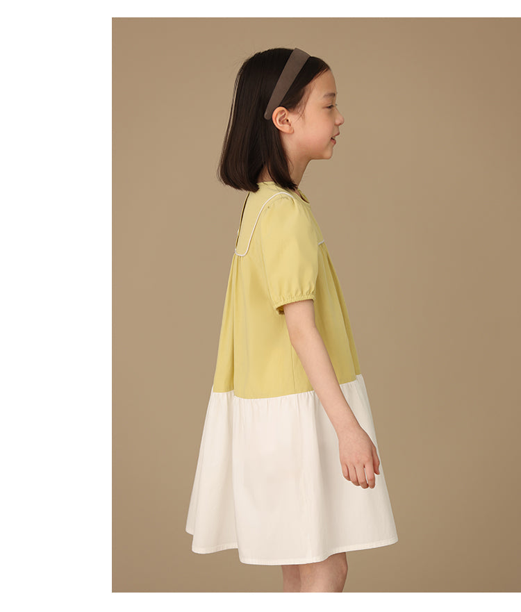 K5039 - Yellow and white cotton dress