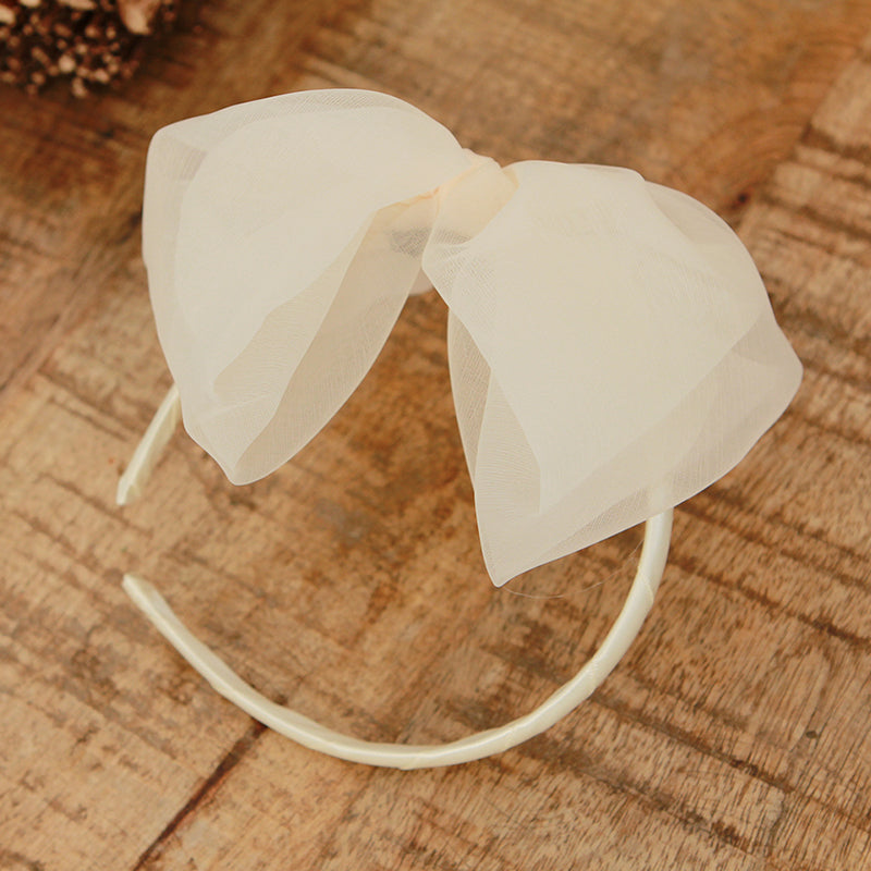 アリアナクリームリボンヘアピン