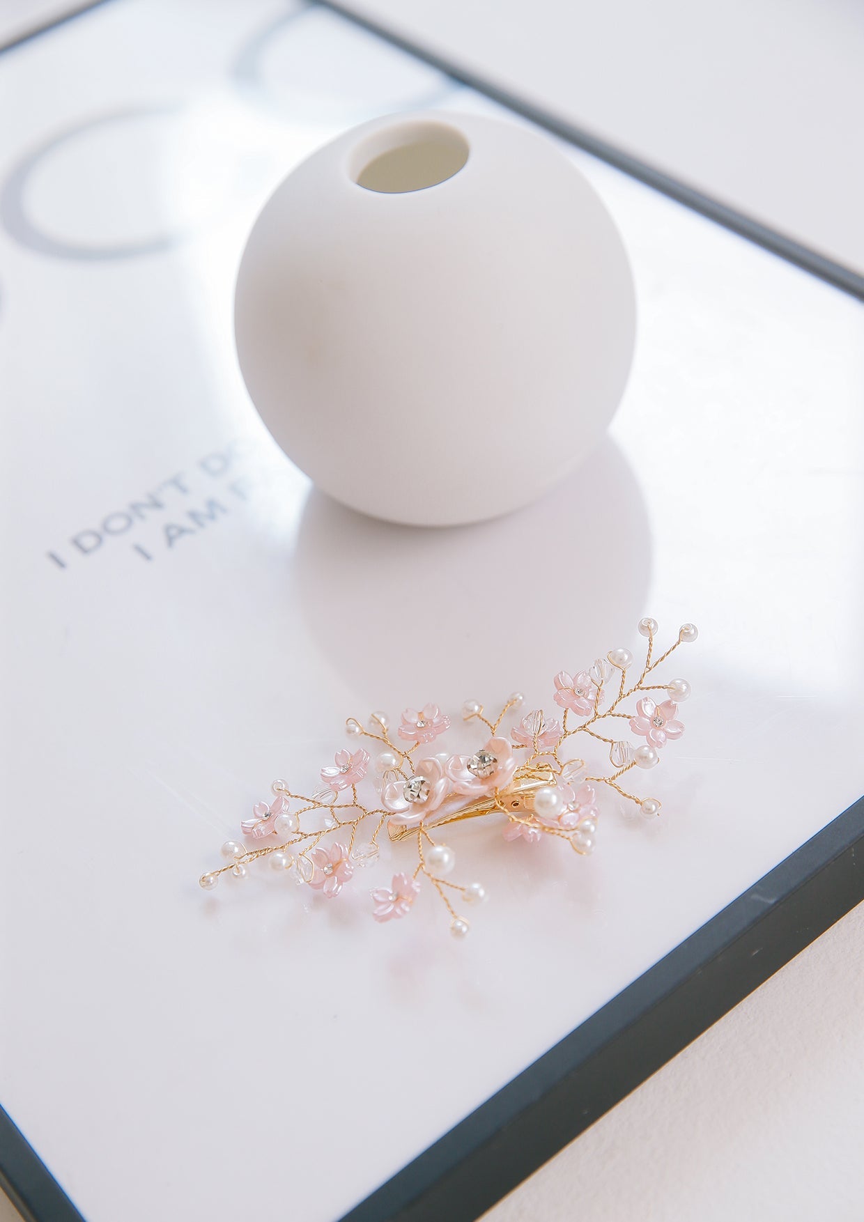 小枝パールビジューヘッドドレス(ピンク)