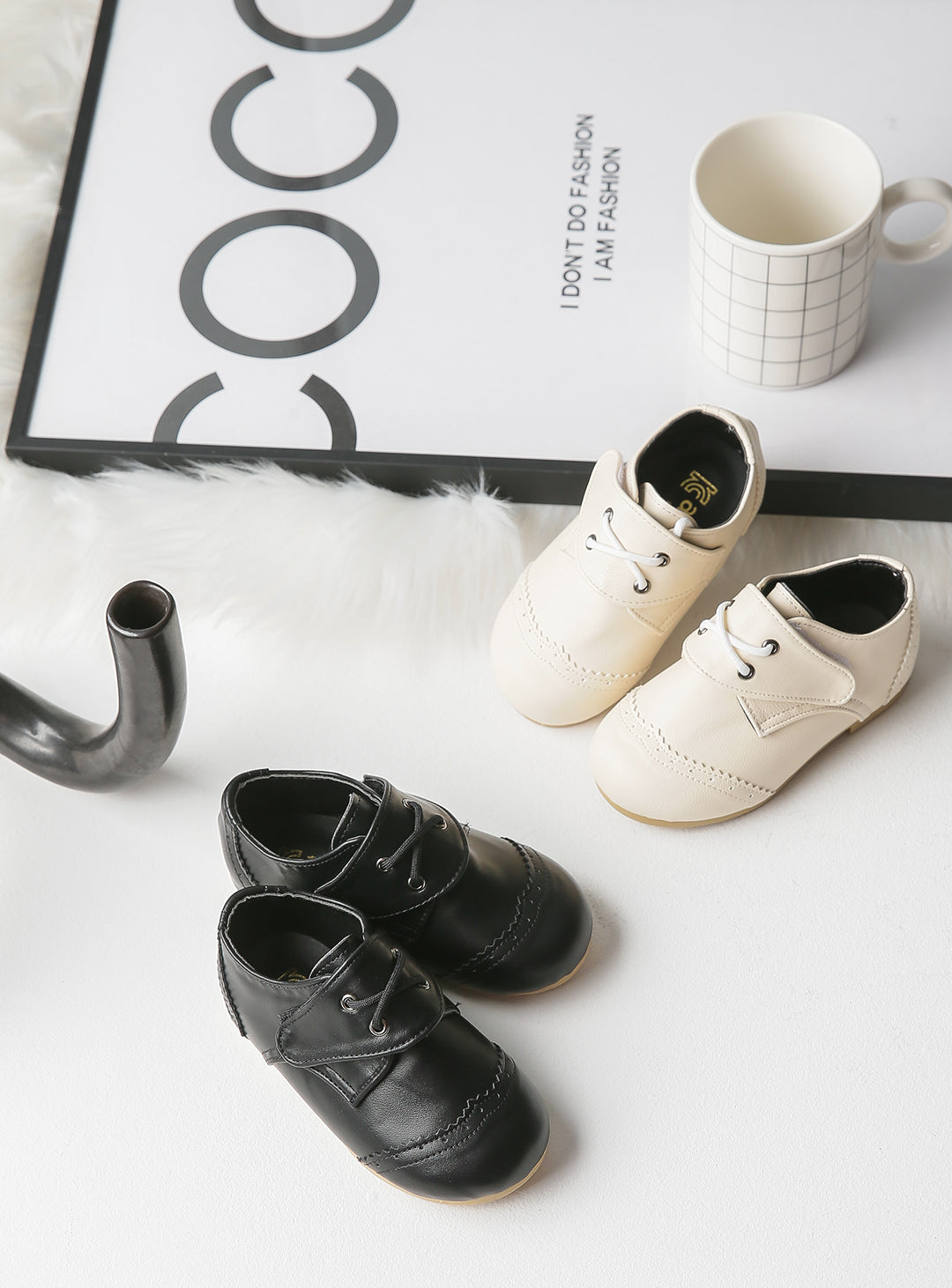 子供スーツのシューズ・発表会結婚式・おしゃれなDRESCCOのベビー・ウィングチップローファー (13cm~15.5cm)ベビー・ウーリーベーシックレザーシューズ (13cm〜16cm)の画像1