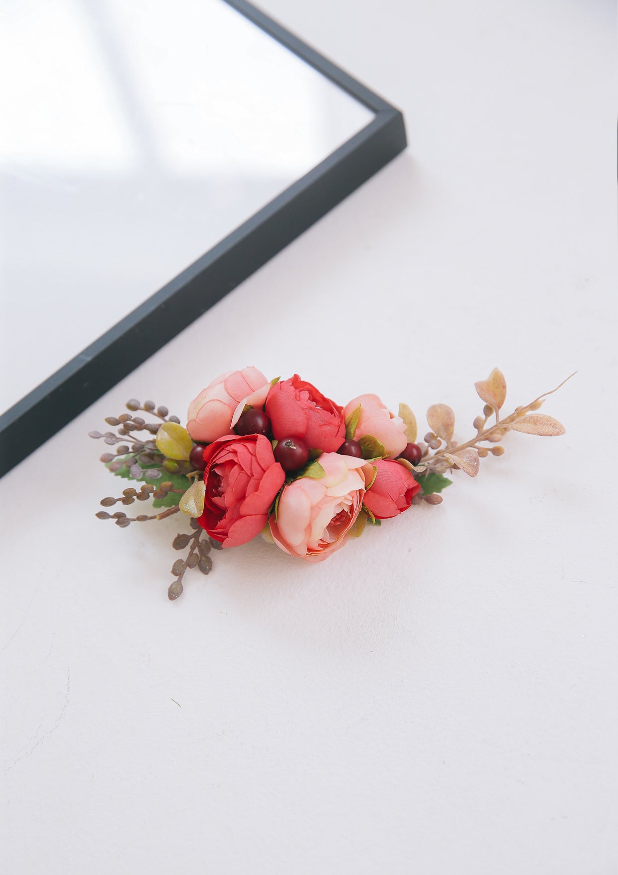 フラワーモチーフヘッドドレス(コーラルピンク)