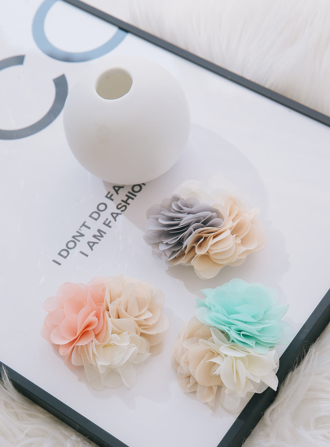 3色チュールヘアピン