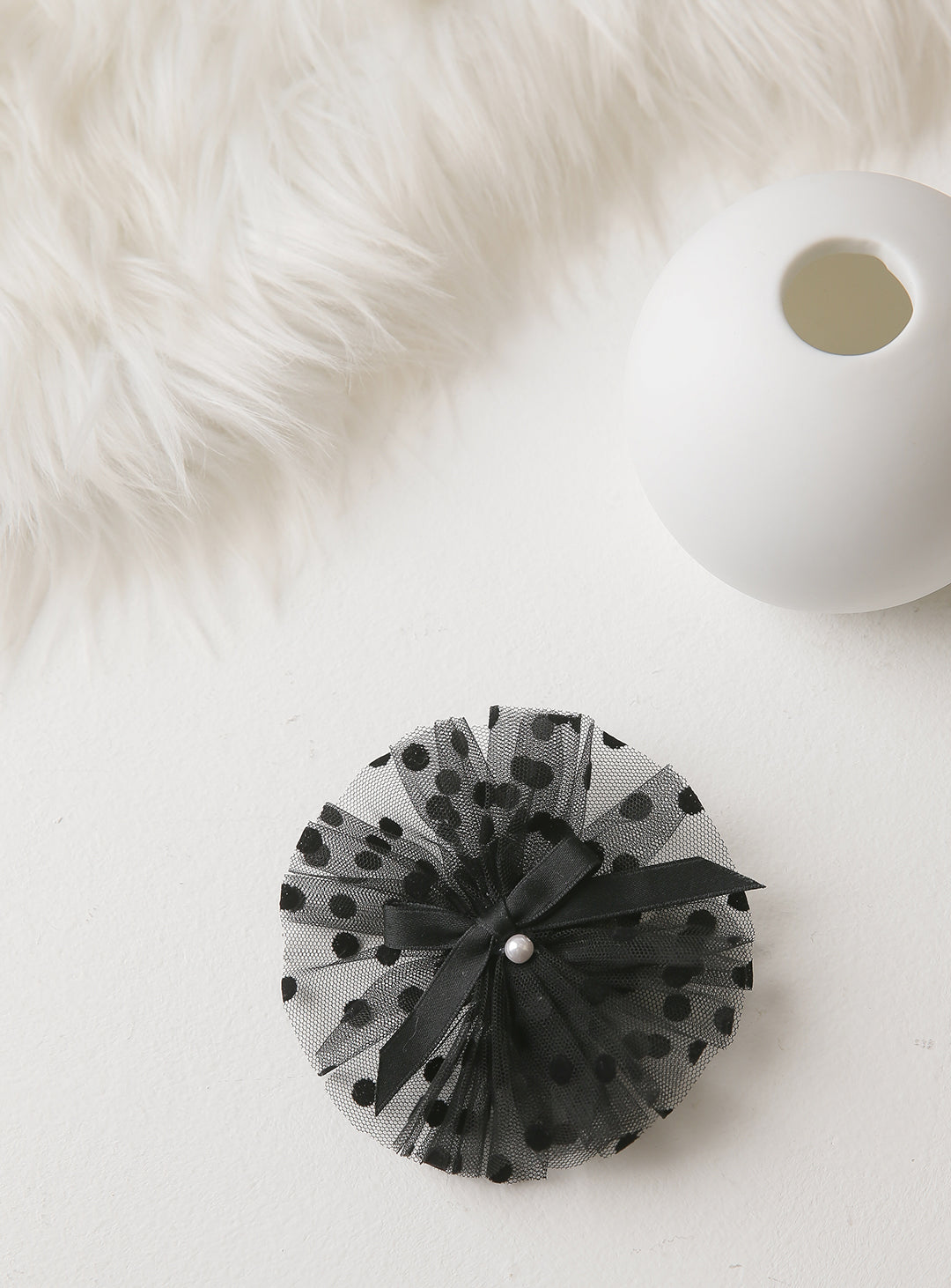 黑点丝带发卡