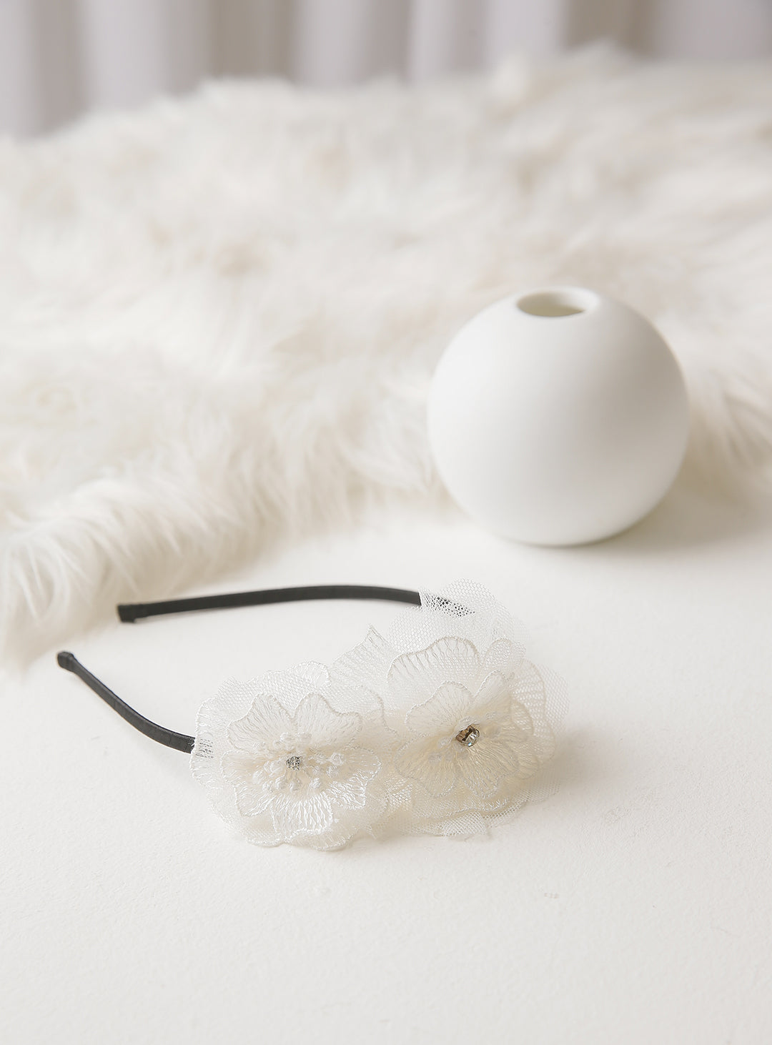 チュールレースフラワーカチューシャ