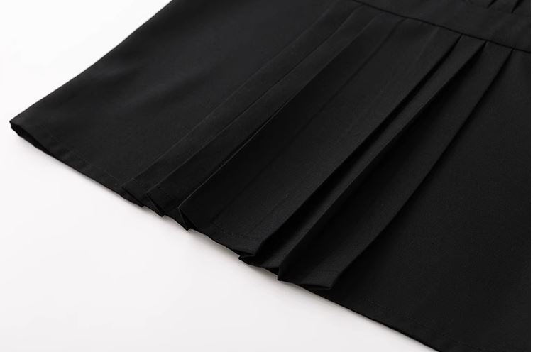 K120 - バンドカラーピンタックワンピース
