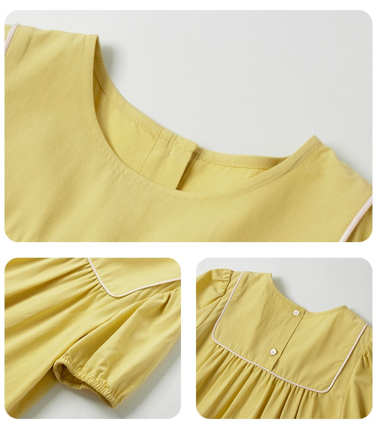 K5039 - Yellow and white cotton dress