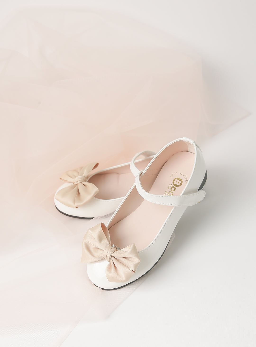 Beige Ribbon Alice Enamel Shoes (12cm-23cm)