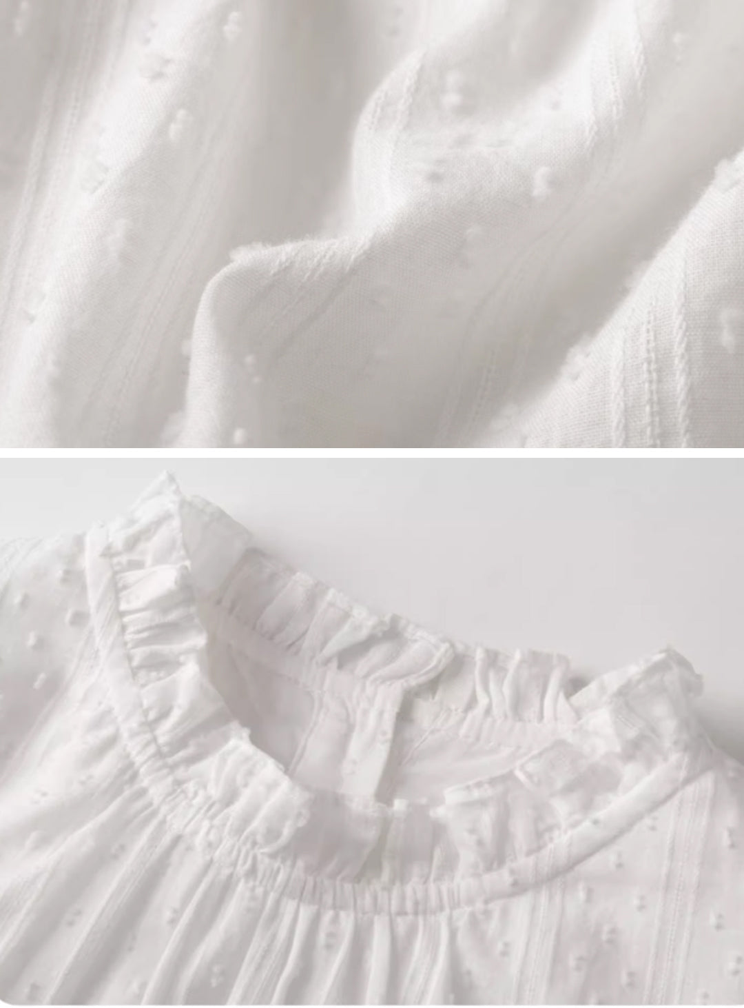 K250310 - フリルネックコットンブラウス