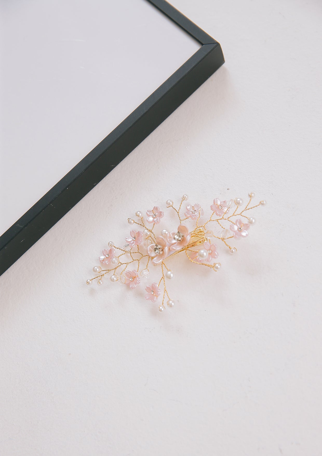 小枝パールビジューヘッドドレス(ピンク)