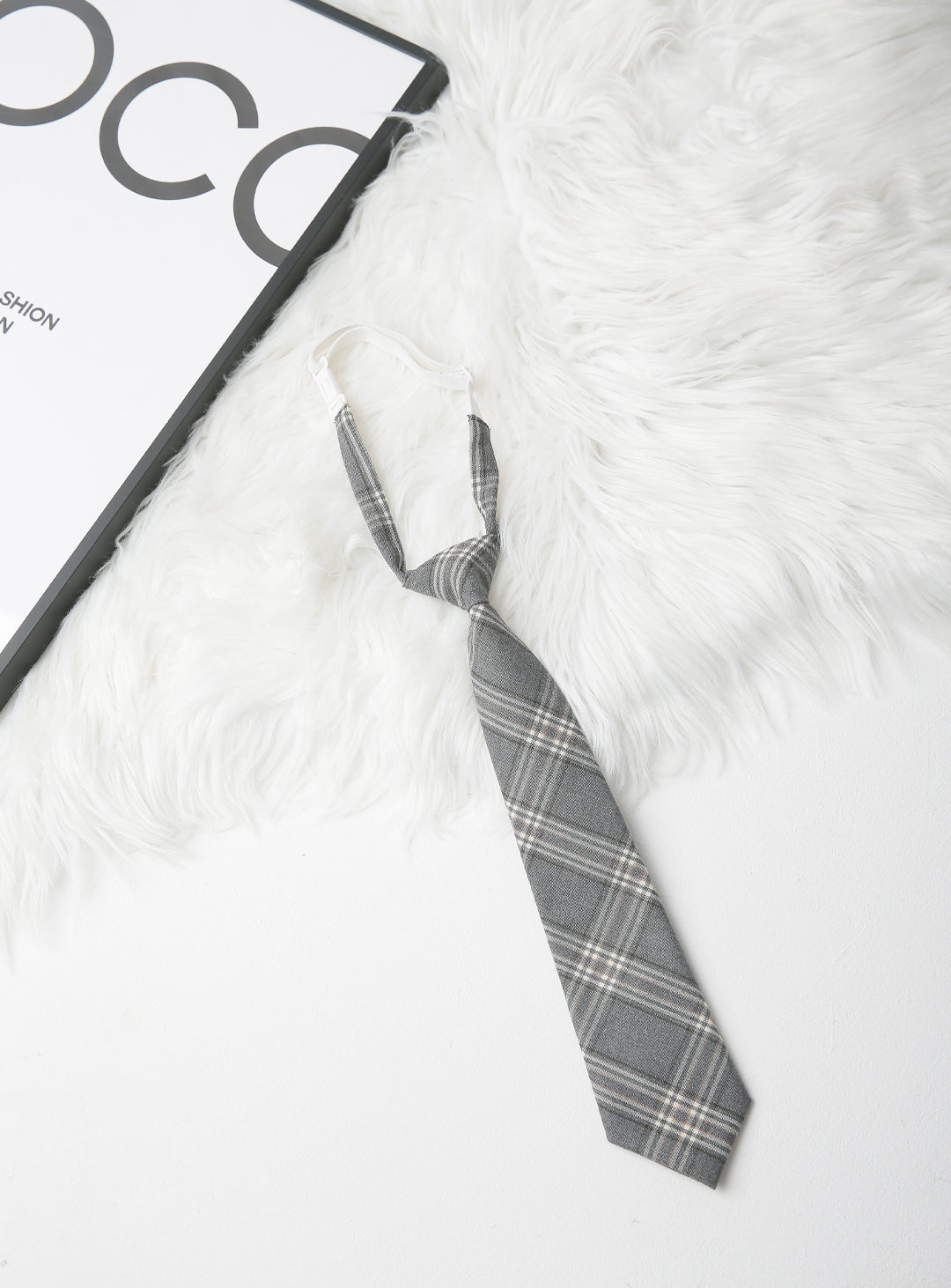 メローグレーチェック柄ネクタイ