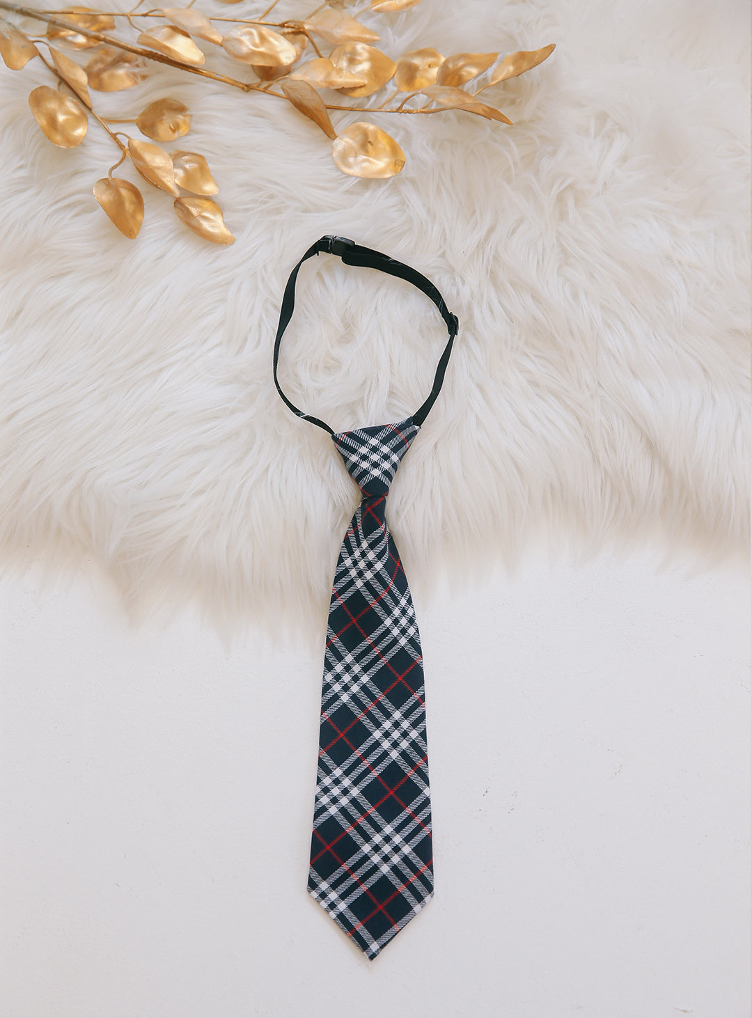 Argyle Navy Check Pattern Tie