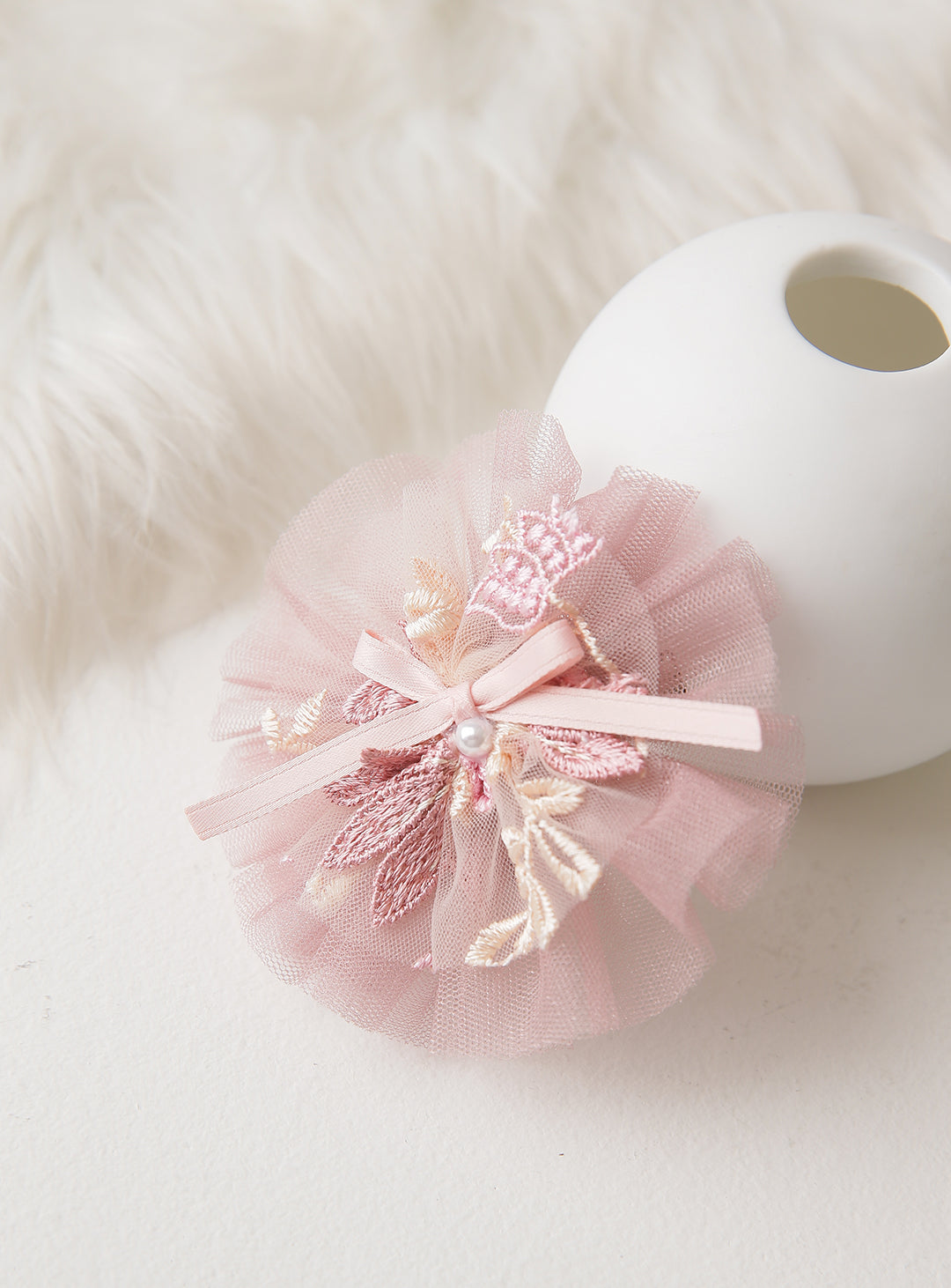 メイプルローズ刺繍ヘアピン