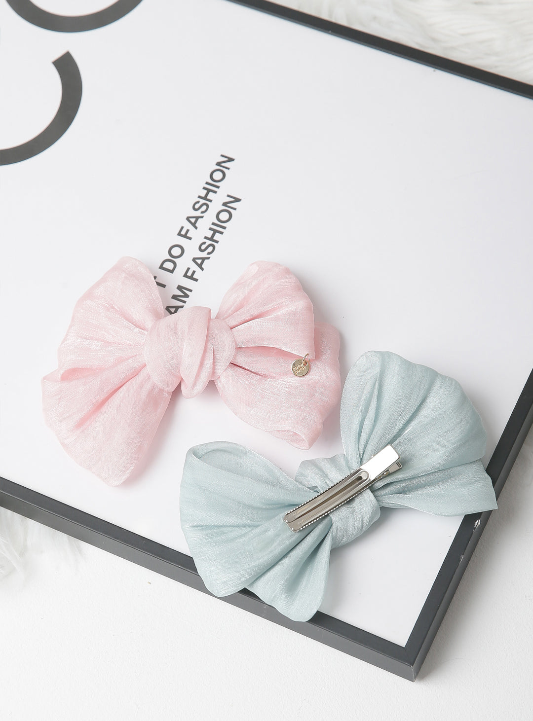 エアリーパールシフォンリボンヘアピン