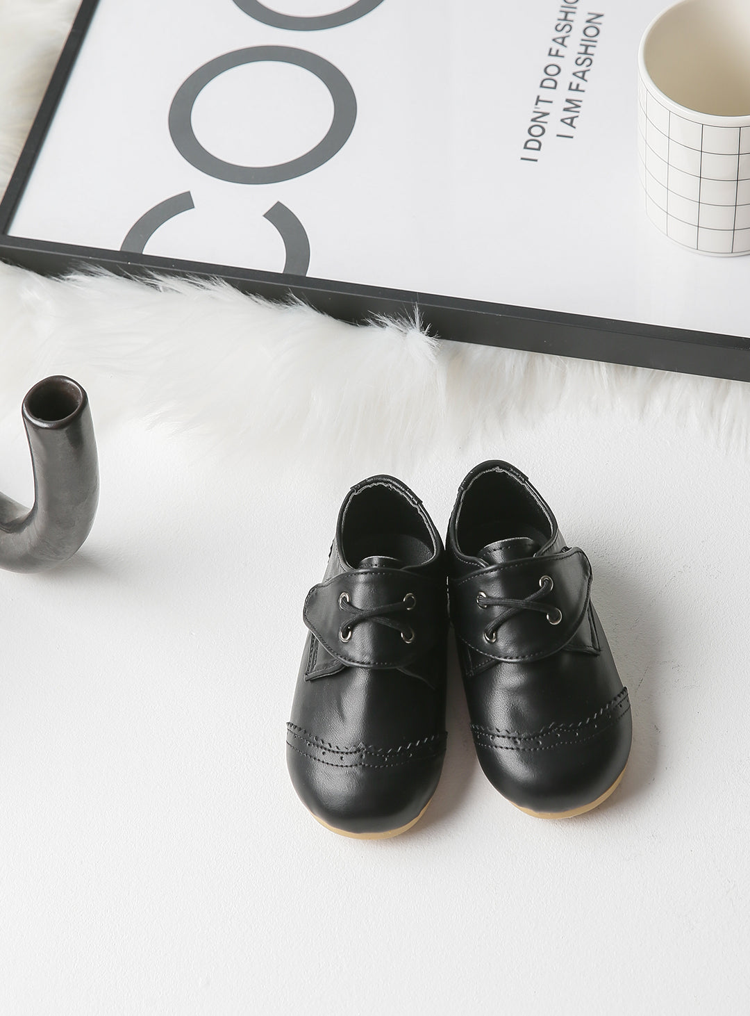 子供スーツのシューズ・発表会結婚式・おしゃれなDRESCCOのベビー・ウィングチップローファー (13cm~15.5cm)ベビー・ウーリーベーシックレザーシューズ (13cm〜16cm)の画像2