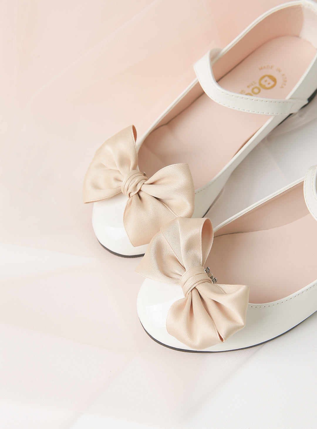 Beige Ribbon Alice Enamel Shoes (12cm-23cm)