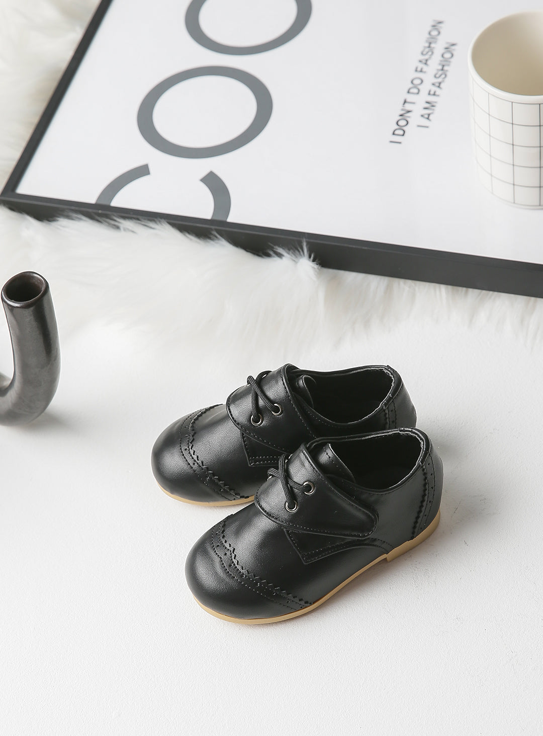 子供スーツのシューズ・発表会結婚式・おしゃれなDRESCCOのベビー・ウィングチップローファー (13cm~15.5cm)ベビー・ウーリーベーシックレザーシューズ (13cm〜16cm)の画像3