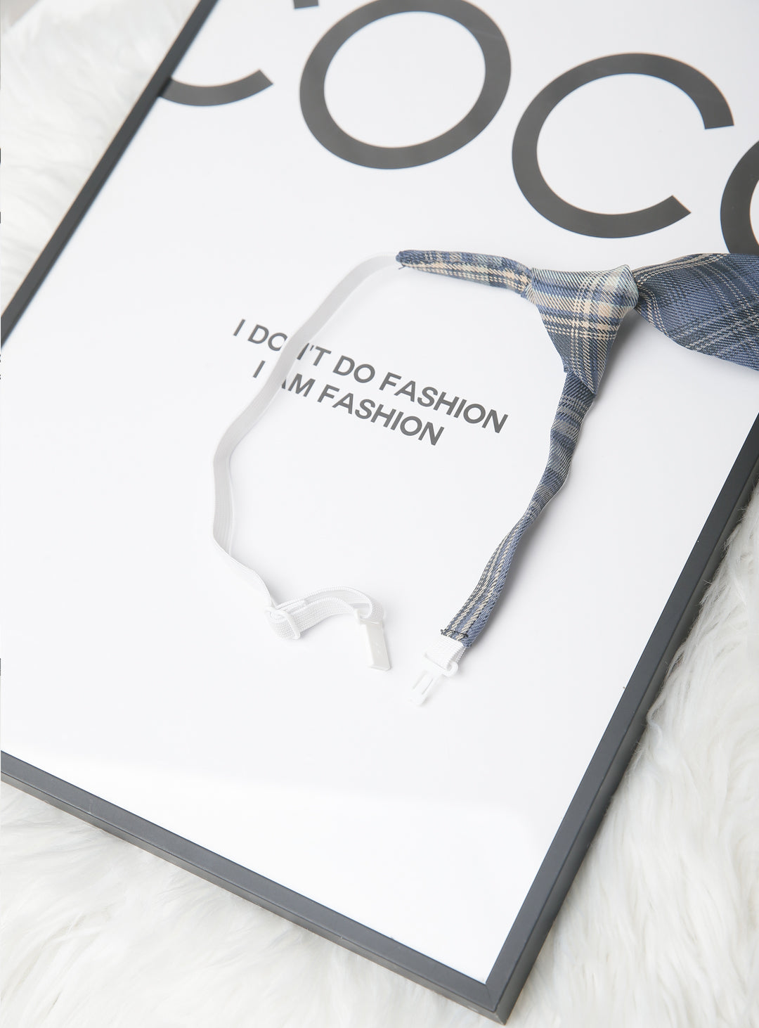 ブルーグレー×イエローチェック柄ネクタイ(c)