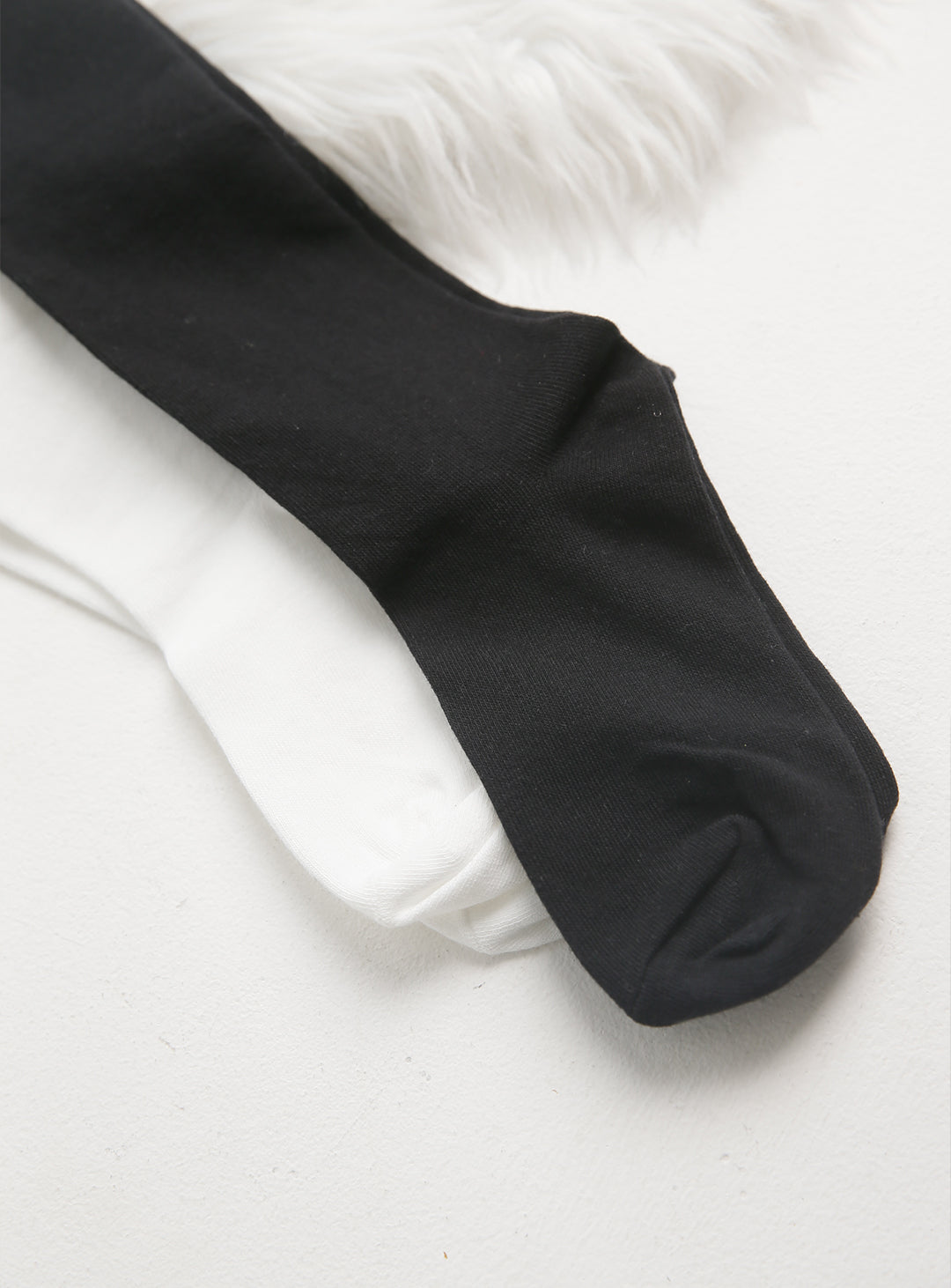 レースリボン付ロングソックス(ホワイト,ブラック)